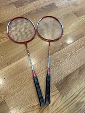 Aoshen Badminton Racket Set of 2 with Carry Case Pink/Red Recreational Pair