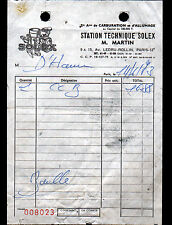 PARIS (XII°) IGNITION CARBURETORS SOLEX "M. MARTIN" in 1973