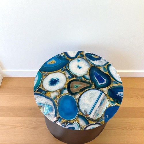 Table basse agate bleue - table, en