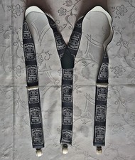 GENTS VINTAGE AUTHENTIC WHISKY JACK DANIELS ELASTANE FABRIC MENS SUSPENDERS