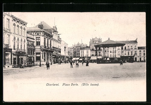 Cpa charleroi place verte - place,