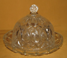 Molded Glass Cheese Tray and Bell