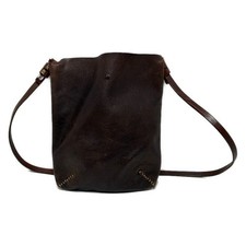 Auth HENRY CUIR - Dark Brown Leather Shoulder Bag