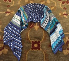 Missoni Poncho Scarf Shawl One Size Blue Green Zig Zag One Size NWOT