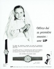publicité Advertising 1021 1956  Montre Lip  cadeau   1° communion