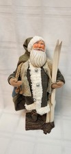 RARE Hallmark Woodland Jolly Pere Noel Des Bois Skiing Santa 14" Christmas Figur