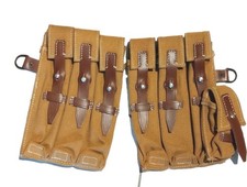 Paire de porte-chargeurs MP 40 en toile beige WW2 REPRODUCTION de qualité 