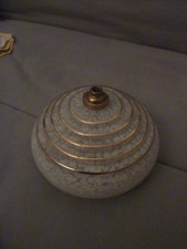 ancien globe de lampe en verre moucheté Clichy blanc