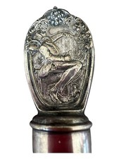 Bouchon de bouteille de Vin collection 19e en métal argenté Antiquité Oenology