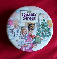 BOITE RONDE VIDE LITHOGRAPHIEE  NESTLE QUALITY STREET NOEL 1997