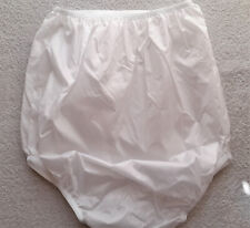 Unisex Nylon Waterproof Pants Incontinence Knickers, White Full Brief S 26-30"