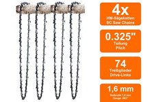 4 Chaînes adapté pour Stihl MS260 | 45cm 0.325 74M 1,6mm