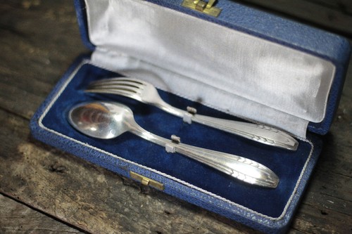 Silver metal cutlery - metal,
