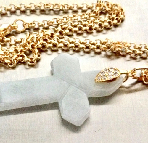 Jade plaqué 18k collier - or, 18k-collier