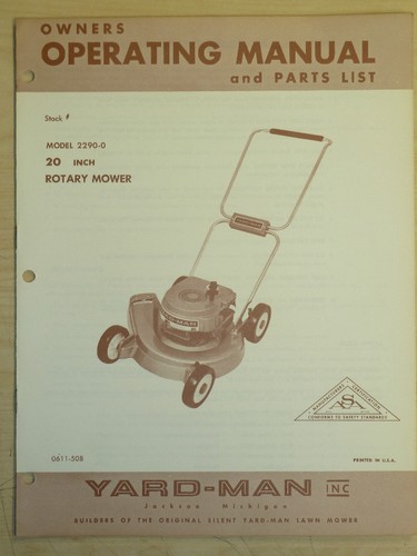 Vintage yard man rotary - vintage, 20"