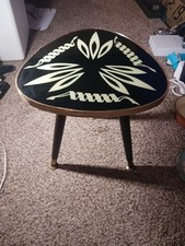 Mid Century Space Age Vintage Glass Plant Stand, 60's  Abstract Design