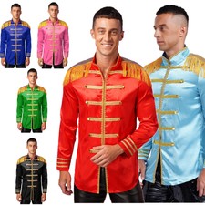 Mens SGT Sergeant Pepper Cosplay Costume 60s Hippy Marching Band Jacket