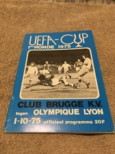 1975 CLUB BRUGGE KV BRUGES V OLYMPIQUE LYON UEFA CUP 1ST ROUND PROGRAMME EXC