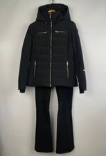 Fusalp women's ski suit jacket pants softshell black size 38 Small US10