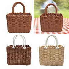 Panier de pique-nique avec poignée décorative, polyvalent pour jardin,