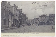 Old postcard 27 - Pont Saint Pierre (Eure) - Rue Saint Nicolas (small animation)