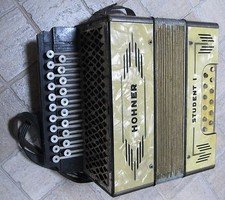 antique HOHNER STUDENT I Accordion Accordeon Harmonica Harmonic Collectable Rare