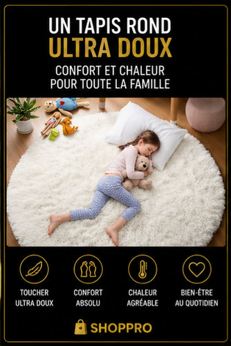 Tapis rond imitation fourrure - rond,