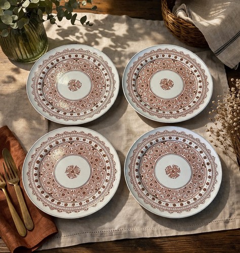 4assiettes plates faïence - 4assiettes,
