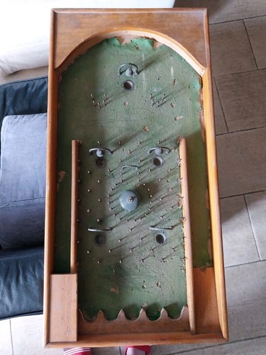 Jouet ancien bois flipper - ancien,