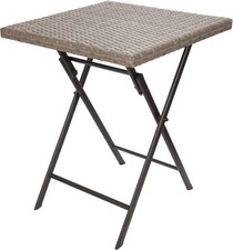 Table Pliante Roly Rotin 60 x 60 cm Table Jardin Balcon Terrasse 90 kg Marron