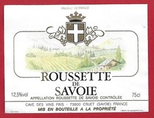 121-73 Savoy Wine Label Rousette Cave des Vins Fins 73 CRUET