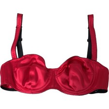 DOLCE & GABBANA Underwear Bordeaux Silk Stretch Balconcino Bra IT3 / M 320usd