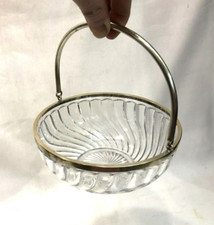 Crystal Ice Bucket / Ice Cubes Signed BACCARAT BAMBOO MODEL SILVER METAL CUP