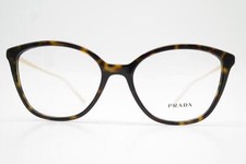 Lunettes Prada VPR 11V Marron Or Ovales Monture De Lunettes Neuves