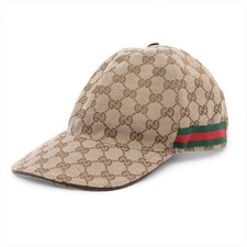 Gucci 200035 GG Canvas Cap M 58cm Polyester×cotton Beige