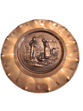 Vintage ? Rejected Copper Plate ? Peasant Couple