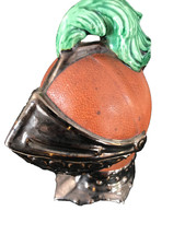 Ceramic Tobacco Pot Slipper and Leather "HELMET MEDIEVAL Style" Smoking Pipe