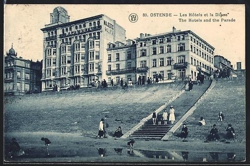 Cpa ostende les hotels la - cpa,