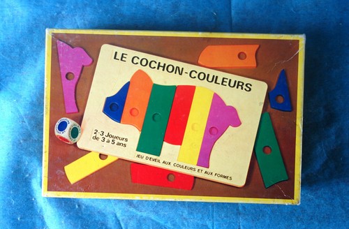 Vintage jeu cochon couleurs - vintage,