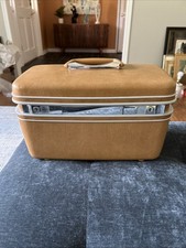 Samsonite Silhouette Cosmetics Toiletry Case Camel Tan Beautiful! Vintage 1970s