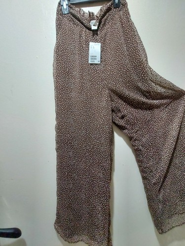 Pants brown white flowy - h&m,