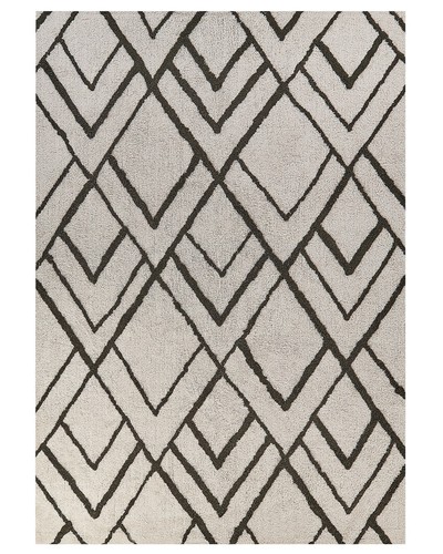 Tapis coton crème vert - coton,