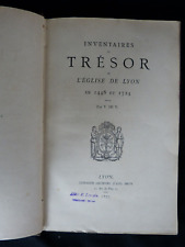 VITAL DE VALOUS - TRESOR DE L'EGLISE DE LYON - LIVRE ANCIEN 1877