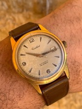 1960's Vintage Cortebert Watch Automatic Gold Plated Grand Prix Cal 704 36mm Men