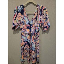 Lilly Pulitzer Parigi Boho Bateau Dress XS Multicolor Floral Casual