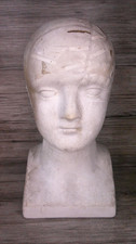 antique 19th century Samuel Wells plaster medical Phrenology head          Z29