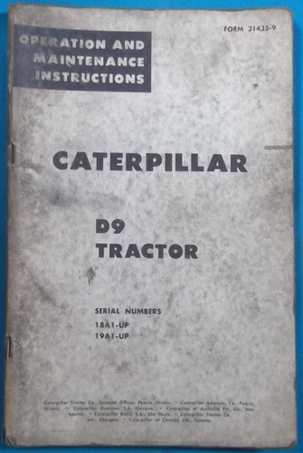 Cat caterpillar manuel - caterpillar, d9