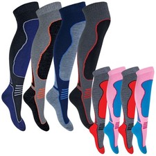 4 Paires Enfant Hiver Hautes Laine Chaussettes Ski pour Bottes