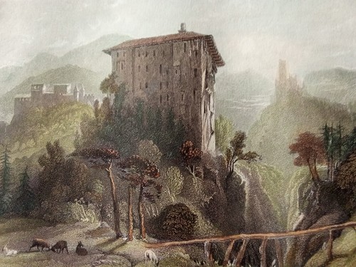 Gravure 1850 paysage - ca,