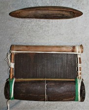 Superb Baoulé loom (comb + shuttle) / African art